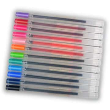 bouti1583 12 Color Gel Pens for Office and School