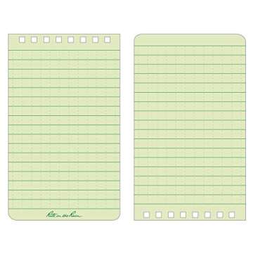 Rite in the Rain Weatherproof Top Spiral Notebook, 3" x 5", Green Cover, Universal Pattern, 3 Pack (No. 935-3)