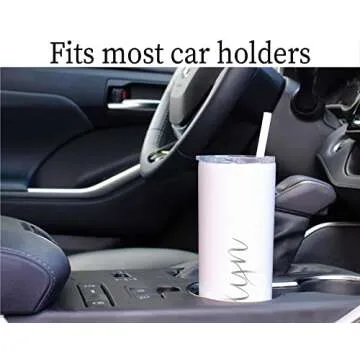 AVITO Personalized Tumbler - Laser Engraved - 20 oz Stainless Steel Skinny Tumbler - Includes Straw and Lid - Vacuum Insulated - Personalized Gift for Bridal Party, Birthday, Teacher Gift