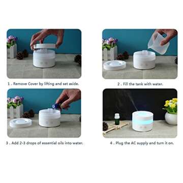 Actpe Portable Travel-Size USB 100ml Aroma Essential Oil Diffuser Ultrasonic Air Humidifier Ultrasonic Cool Mist for Car Bedroom Baby Kids Home Office Spa