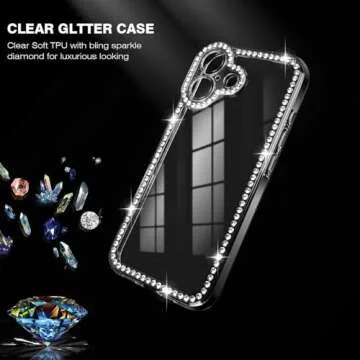 Bonitec Bling Clear Case for iPhone 16 Plus - Stylish & Protective