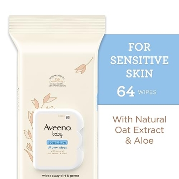 Aveeno Baby Sensitive Wipes for Gentle Skin Care 64 ct