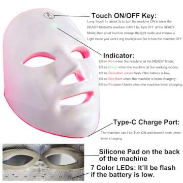 Red Light Therapy Face Mask - 7 Colors LED Skincare Device