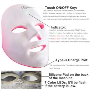 Red Light Therapy Face Mask - 7 Colors LED Skincare Device