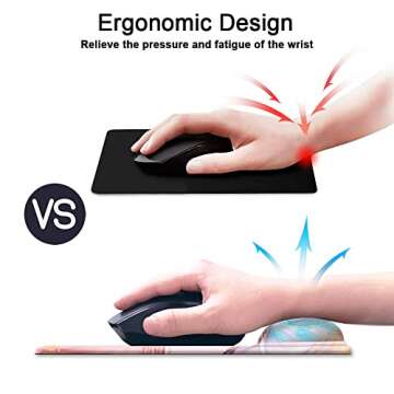 HOPONY Ergonomic Mouse Pad with Wrist Support Gel Mouse Pad with Wrist Rest, Comfortable Computer Mouse Pad for Laptop, Pain Relief Mousepad with Non-Slip Rubber Base, 9 x 10 in,Rose Gold Marble