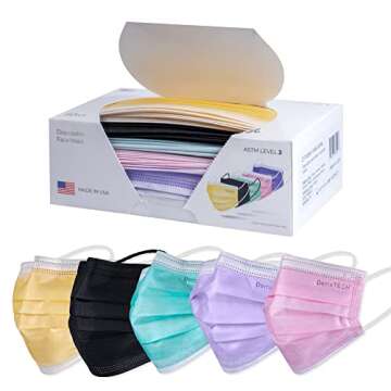 DemeTECH ASTM Level 3 Protective 3-Layer Face Mask - 50 Pack Variety Pack