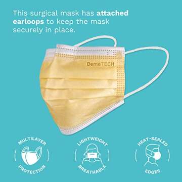 DemeTECH ASTM Level 3 Protective Face Masks - 50 Pack