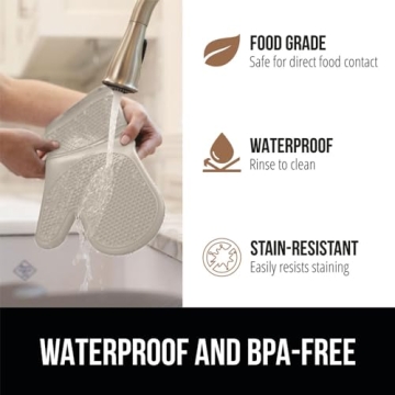 Gorilla Grip Silicone Oven Mitts for Safe Cooking