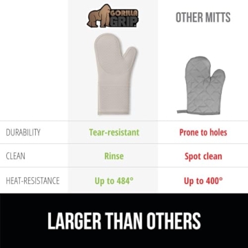 Gorilla Grip Silicone Oven Mitts for Safe Cooking