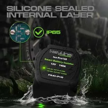 Dual Battery Isolator Kit, 140 Amp 12v Voltage Sensitive Relay (VSR), Automatic Disconnect Switch | Cars, RV, UTV, ATV, Marine Switches for Bateries by KeyLine Chargers