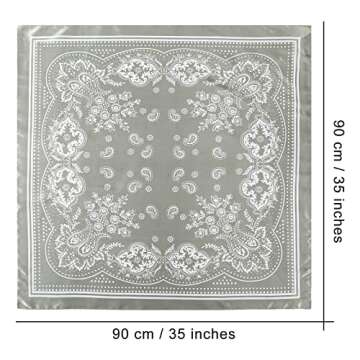 AWAYTR 35” Satin Large Square Head Scarves - 4PCS Silk Like Neck Scarf Hair Sleeping Wraps Lightwe...