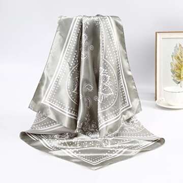 AWAYTR 4PCS Satin Square Head Scarves for Women