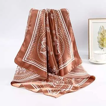 AWAYTR 4PCS Satin Square Head Scarves for Women