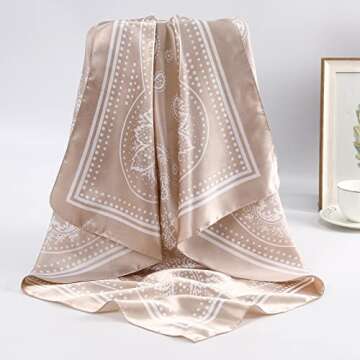 AWAYTR 4PCS Satin Square Head Scarves for Women