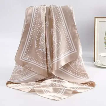 AWAYTR 4PCS Satin Square Head Scarves for Women