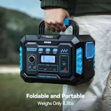 Ruko R299 Portable Power Station 330W, 288.6Wh 9-Port Portable Generator with Flashlight, Wireless Charging, 60W USB-C PD Output, Solar Generator for Outdoor Camping/RVs, Power Supply for Drone, CPAP