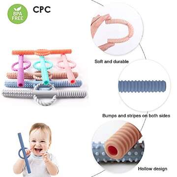 Teething Tubes for Infants - Safe Chewing Toys for Relief