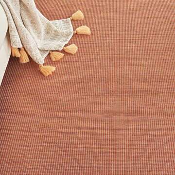 Nourison Positano Indoor-Outdoor Terracotta 5' x 7' Area Rug, Easy Cleaning, Non Shedding, Bed Room,...