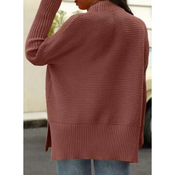 Eytino Womens Plus Size 2024 Casual Long Sleeve Crewneck Split Hem Oversized Knit Tunic Pullover Swe...