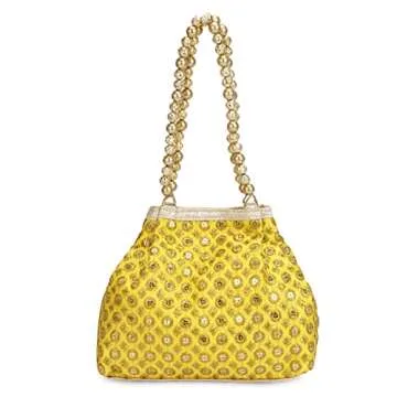Elegant Yellow Potli Bag for Weddings and Parties