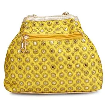 Elegant Yellow Potli Bag for Weddings and Parties