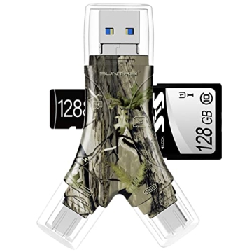 4-in-1 SD Card Reader for iPhone/iPad/Android/Mac/Camera - Portable Memory Card Reader for SD and TF...