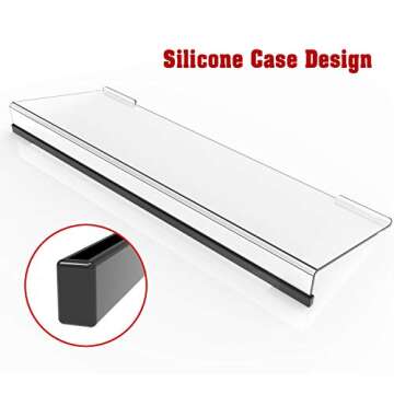 KOTEMON Acrylic Tilted Computer Keyboard Stand for Ergonomic Typing, Keyboard Tray Holder with Silic...