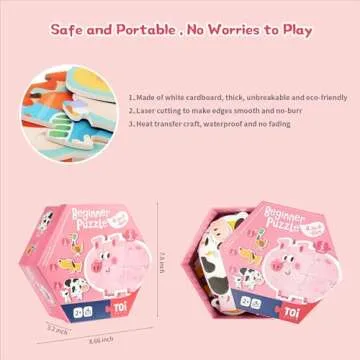 TOI Large Piece Toddler Puzzles for 2-4 Years Old, 4 Packs Beginner Puzzles for Toddlers, Kids Big Shape Preschool Learning Puzzle for Boys Girls Gift, Farm Animals