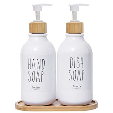 Janxin Eco-Friendly Soap Dispenser with Bamboo Pump Set