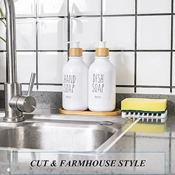 Janxin Eco-Friendly Soap Dispenser with Bamboo Pump Set