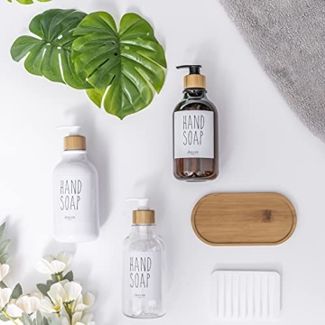 Janxin Eco-Friendly Soap Dispenser with Bamboo Pump Set