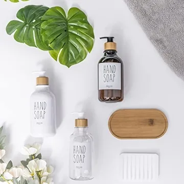 Janxin Eco-Friendly Soap Dispenser with Bamboo Pump Set