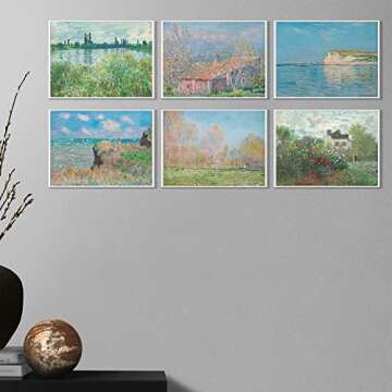 Claude Monet Prints (6),Modern Wall Art Victorian Illustration UNFRAMED Modern Decorations,Antique D...