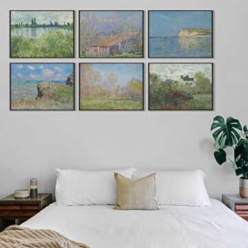 Claude Monet Prints (6),Modern Wall Art Victorian Illustration UNFRAMED Modern Decorations,Antique Decor Boho Abstract Set Aesthetic,Boy Girls Teen Kids Baby,AC-1103-11x17