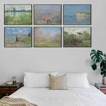 Claude Monet Prints (6),Modern Wall Art Victorian Illustration UNFRAMED Modern Decorations,Antique Decor Boho Abstract Set Aesthetic,Boy Girls Teen Kids Baby,AC-1103-11x17
