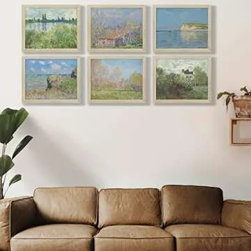 Claude Monet Prints (6),Modern Wall Art Victorian Illustration UNFRAMED Modern Decorations,Antique Decor Boho Abstract Set Aesthetic,Boy Girls Teen Kids Baby,AC-1103-11x17