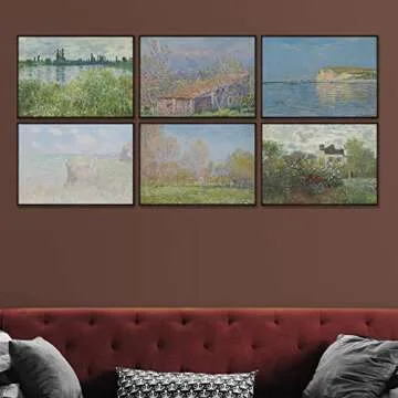 Claude Monet Prints (6),Modern Wall Art Victorian Illustration UNFRAMED Modern Decorations,Antique Decor Boho Abstract Set Aesthetic,Boy Girls Teen Kids Baby,AC-1103-11x17