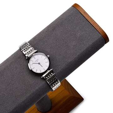 Oirlv Solid Wood T-Bar Watch Display Stand Jewelry Organizer Holder for Watch Bracelet Countertop Ta...