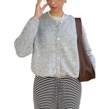 Vintage Casual Knit Cardigan for Women - Lightweight & Stylish