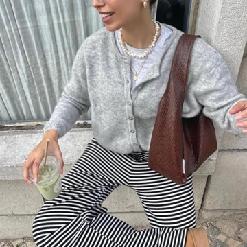 Vintage Casual Knit Cardigan Women Lightweight Stylish