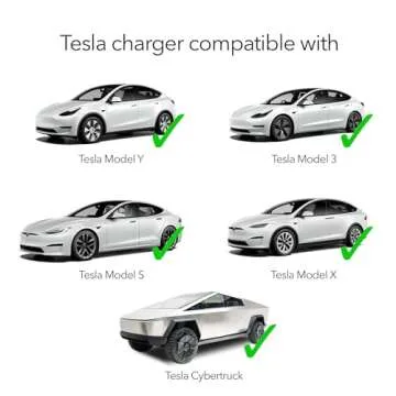 Lectron Level 1 Tesla Charger - 110V, 15 Amp, NEMA 5-15 Plug, 16 ft Extension Cord - Portable Electric Car Charger for Tesla - Compatible with All Tesla Models X/Y/3/S