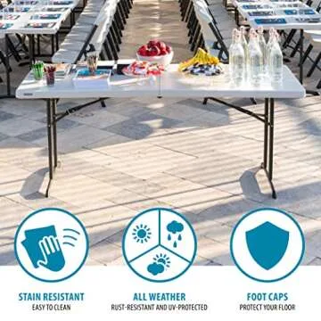 Lifetime Fold-in-Half Table 6-Foot Durable and Portable
