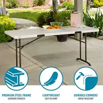 Lifetime Fold-in-Half Table 6-Foot Durable and Portable