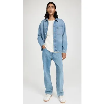 Stylish FRAME Men's Denim Shirt Jacket with Flannel Lining