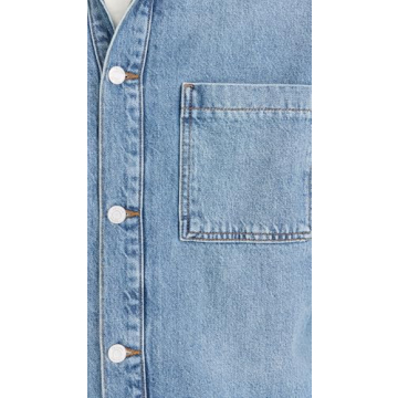 Stylish FRAME Men's Denim Shirt Jacket with Flannel Lining