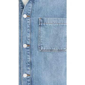 Stylish FRAME Men's Denim Shirt Jacket with Flannel Lining