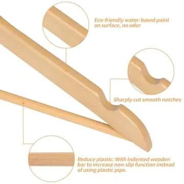 Amazon Basics Wood Suit Clothes Hangers Set of 30