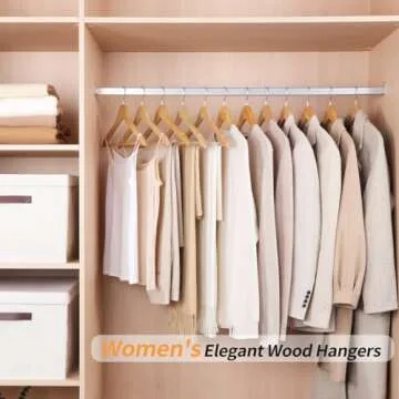 Amazon Basics Wood Suit Clothes Hangers Set of 30