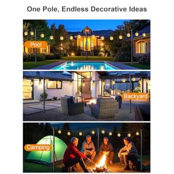 4 Pack Adjustable String Light Poles – Perfect for Outdoor Lighting Solutions