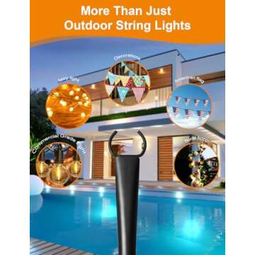 Durable Adjustable String Light Poles for Outdoor Decor